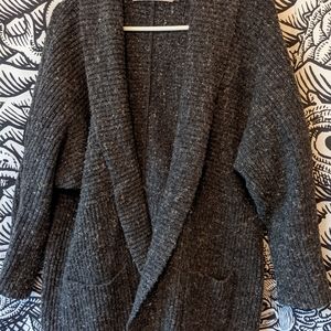 Athleta grey wool blend cardigan size L